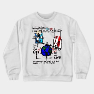 Good vs Evil Doodle Black Crewneck Sweatshirt